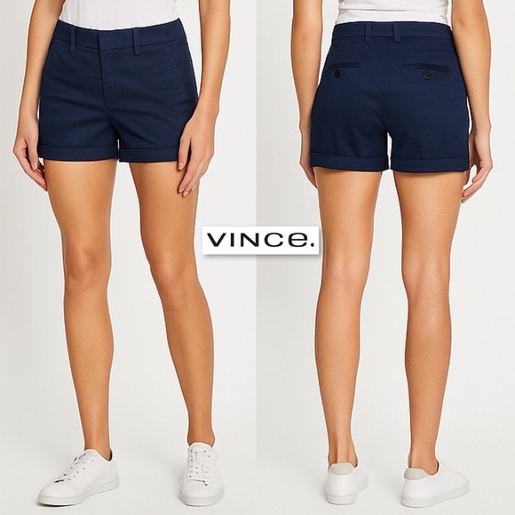 Vince Pants - Vince Rolled Cuffed Chino Shorts Blue NWT Classic Preppy Women’s Size 2